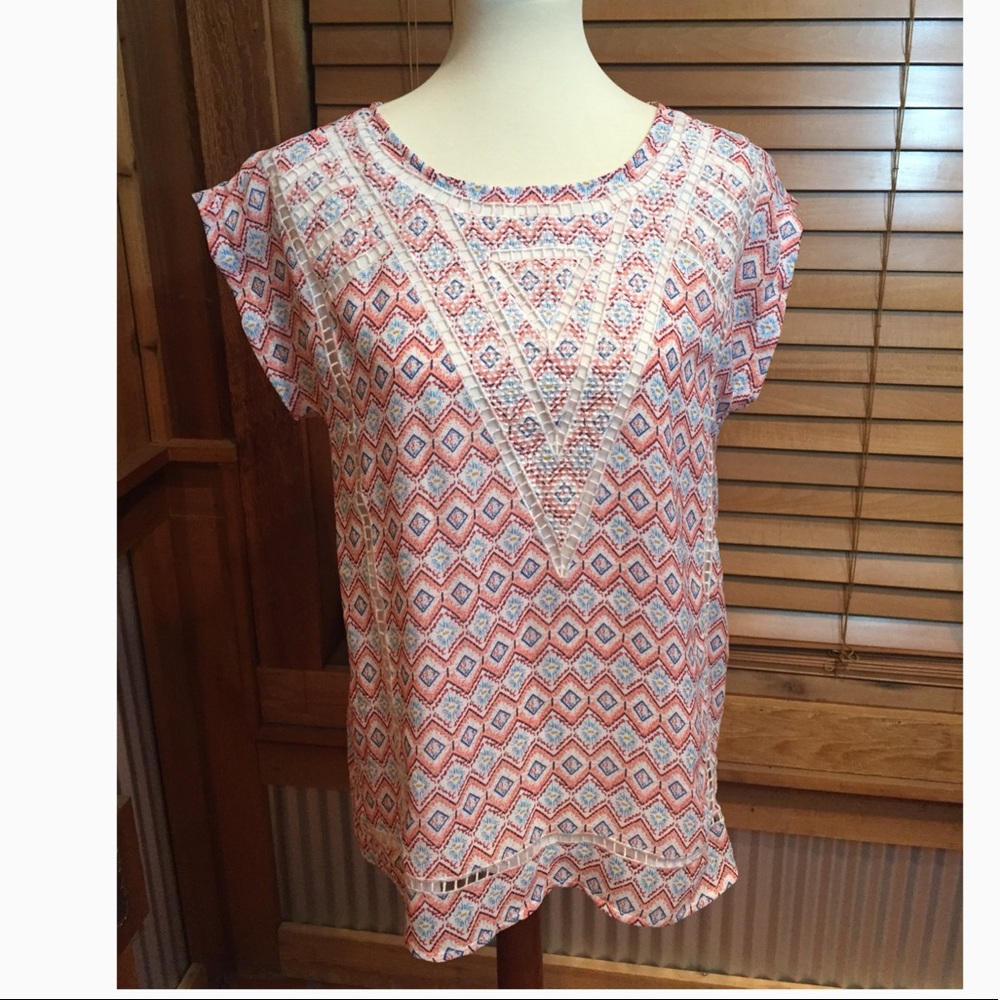Skies Are Blue Cap Sleeve Blouse NWOT